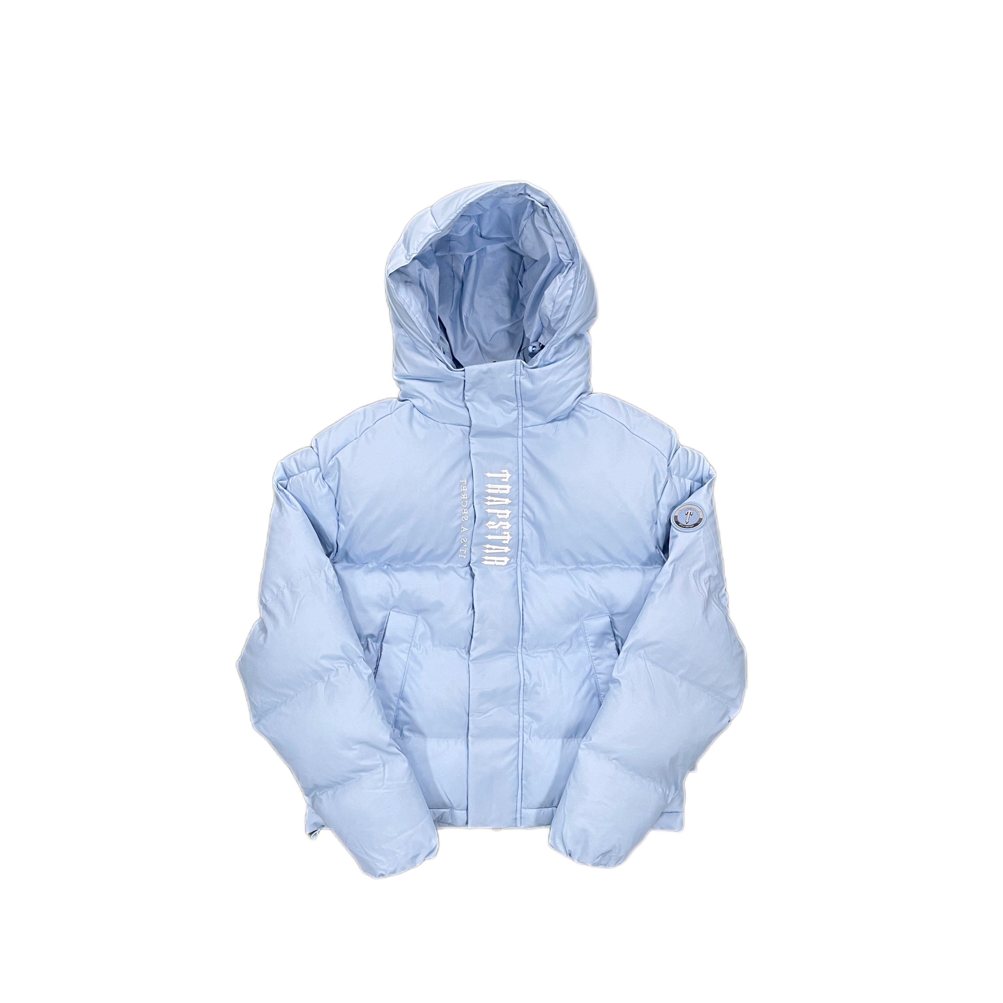 Trapstar decoded hooded puffer – ice blue – Theplugnz